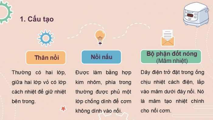 Giáo án PPT Công nghệ 6 cánh diều Bài 13: Nồi cơm điện và bếp hồng ngoại