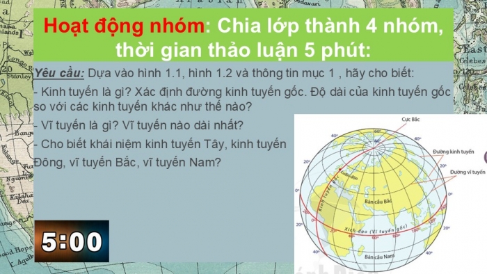 Giáo án PPT Địa lí 6 cánh diều Bài 1: Hệ thống kinh vĩ tuyến. Toạ độ địa lí của một địa điểm trên bản đồ