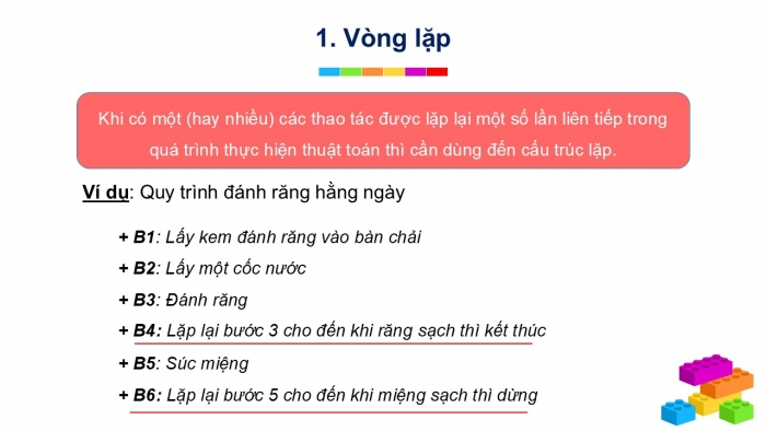 Giáo án PPT Tin học 6 cánh diều Bài 4: Cấu trúc lặp trong thuật toán