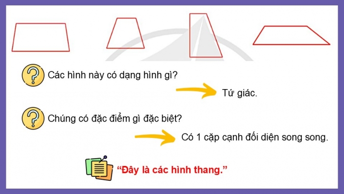 Giáo án điện tử Toán 5 cánh diều Bài 52: Hình thang