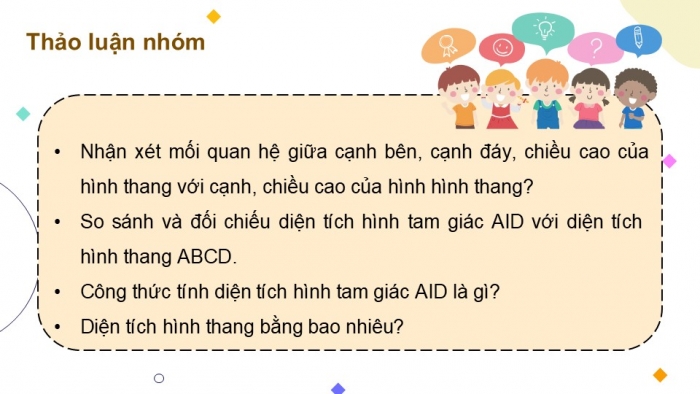 Giáo án điện tử Toán 5 cánh diều Bài 53: Diện tích hình thang