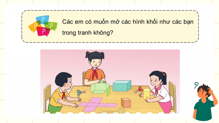 Giáo án điện tử Toán 5 cánh diều Bài 59: Hình khai triển của hình hộp chữ nhật, hình lập phương, hình trụ