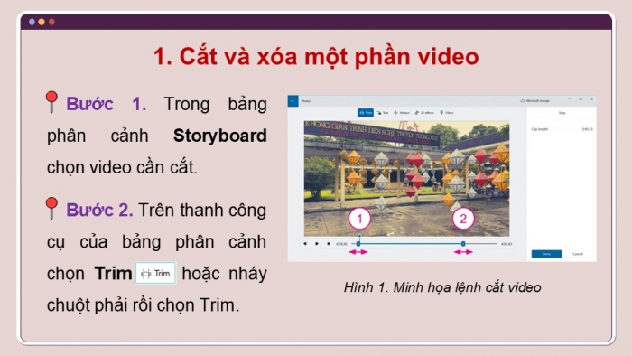 Giáo án điện tử Tin học 9 cánh diều Chủ đề E4 Bài 5: Biên tập đoạn video trong bảng phân cảnh