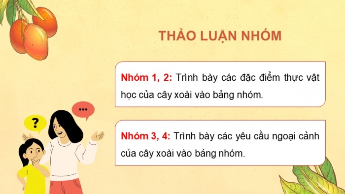 Giáo án điện tử Công nghệ 9 Trồng cây ăn quả Kết nối Bài 5: Kĩ thuật trồng và chăm sóc cây xoài