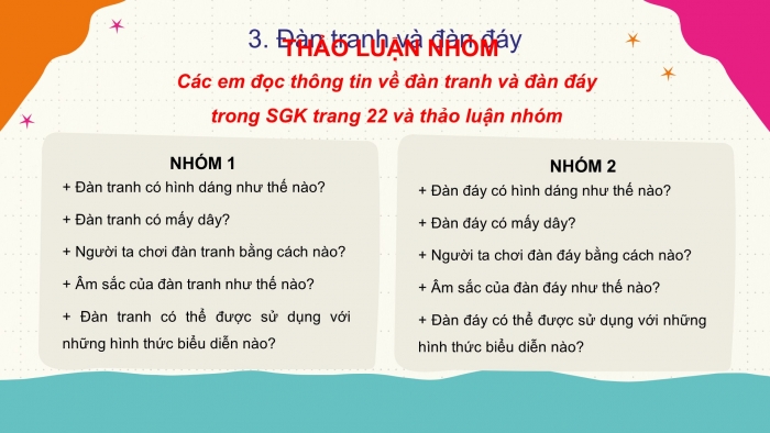 Giáo án PPT Âm nhạc 6 cánh diều Tiết 2: Ôn tập bài hát Bụi phấn, kết hợp gõ đệm bằng nhạc cụ gõ và động tác cơ thể, Đàn tranh và đàn đáy, Trải nghiệm và khám phá