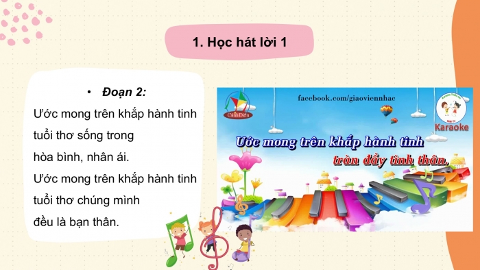 Giáo án PPT Âm nhạc 6 cánh diều Tiết 1: Hát bài Tình bạn bốn phương, kết hợp gõ đệm bằng nhạc cụ gõ, Trải nghiệm và khám phá