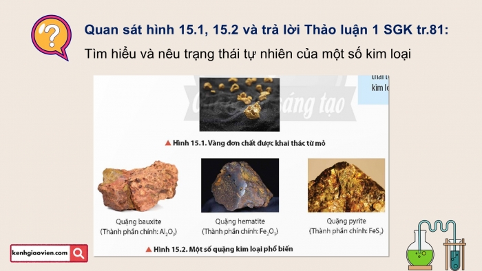 Giáo án điện tử Hoá học 12 chân trời Bài 15: Các phương pháp tách kim loại