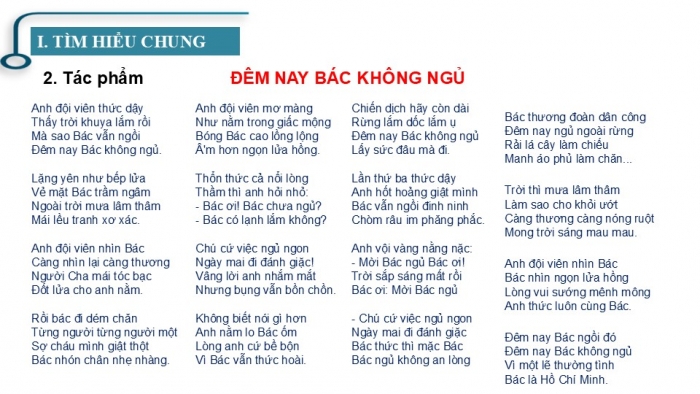 Giáo án PPT Ngữ văn 6 cánh diều Bài 7: Đêm nay Bác không ngủ