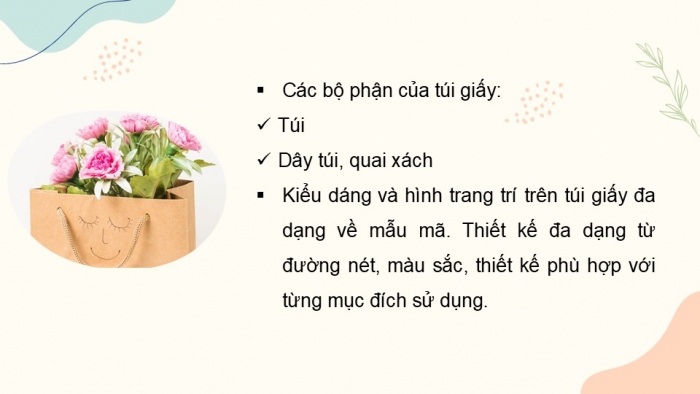 Giáo án PPT Mĩ thuật 6 chân trời Bài 3: Túi giấy đựng quà tặng