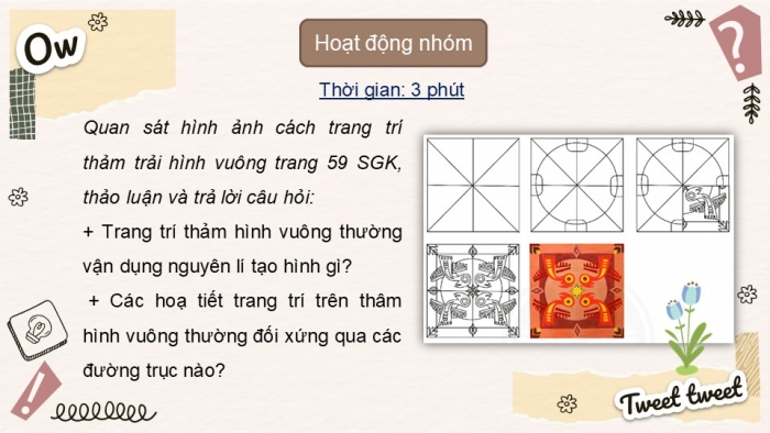 Giáo án PPT Mĩ thuật 6 chân trời Bài 3: Thảm trang trí với hoạ tiết trống đồng