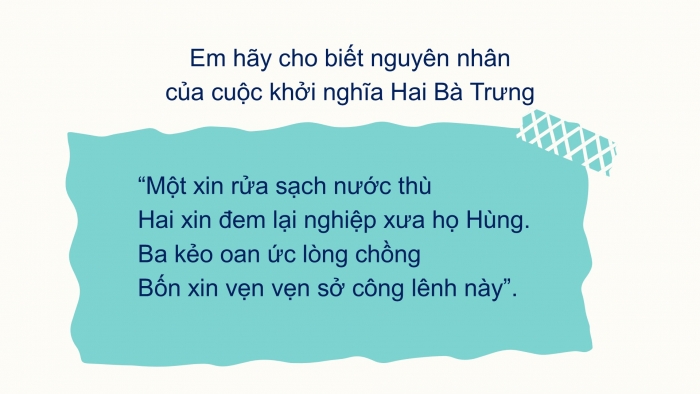 Giáo án PPT Lịch sử 6 chân trời Bài 18: Các cuộc đấu tranh giành độc lập dân tộc trước thế kỉ X