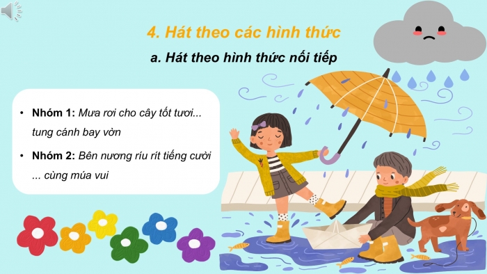 Giáo án PPT Âm nhạc 6 kết nối Tiết 19: Hát Mưa rơi, Nghe Bản hoà tấu nhạc cụ dân tộc Mừng hội hoa bông