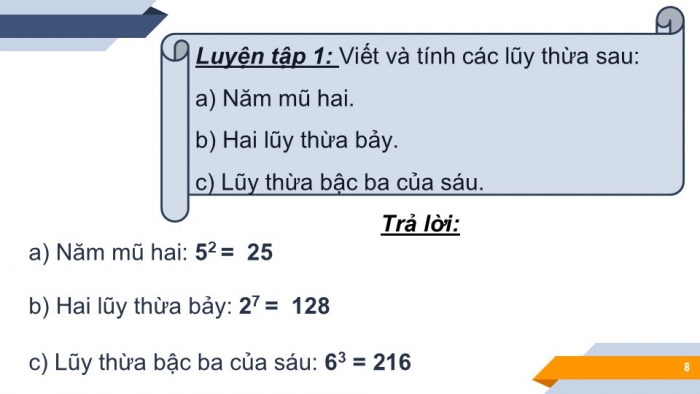 Giáo án PPT Toán 6 cánh diều Bài 5: Phép tính luỹ thừa với số mũ tự nhiên