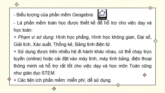 Giáo án PPT Toán 6 cánh diều Thực hành phần mềm GeoGebra