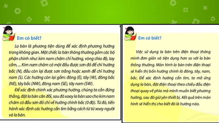 Giáo án PPT Địa lí 6 chân trời Bài 8: Thực hành xác định phương hướng ngoài thực tế