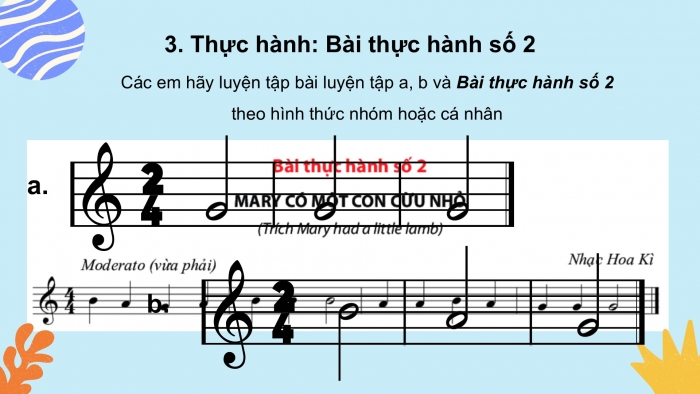 Giáo án PPT Âm nhạc 6 chân trời Tiết 10: Nhạc cụ thể hiện tiết tấu Bài thực hành số 3, Sáo recorder và Kèn phím Bài thực hành số 2