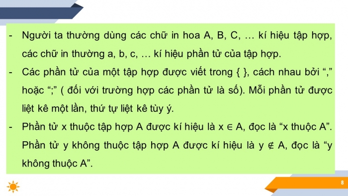 Giáo án PPT Toán 6 chân trời Bài 1: Tập hợp. Phần tử của tập hợp