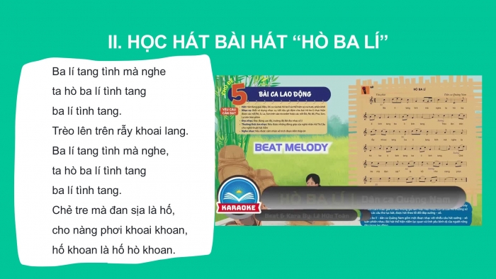 Giáo án PPT Âm nhạc 6 chân trời Tiết 19: Bài hát Hò ba lí, Nhạc cụ thể hiện tiết tấu Bài thực hành số 4