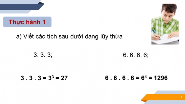 Giáo án PPT Toán 6 chân trời Bài 4: Luỹ thừa với số mũ tự nhiên