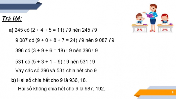 Giáo án PPT Toán 6 chân trời Bài 8: Dấu hiệu chia hết cho 3, cho 9