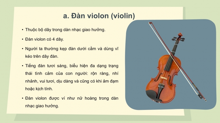 Giáo án PPT Âm nhạc 6 chân trời Tiết 30: Giới thiệu một số nhạc cụ phương Tây, Nghe trích đoạn tác phẩm Czardas