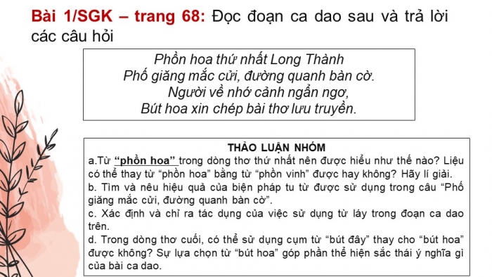 Giáo án PPT Ngữ văn 6 chân trời Bài 3: Thực hành tiếng Việt