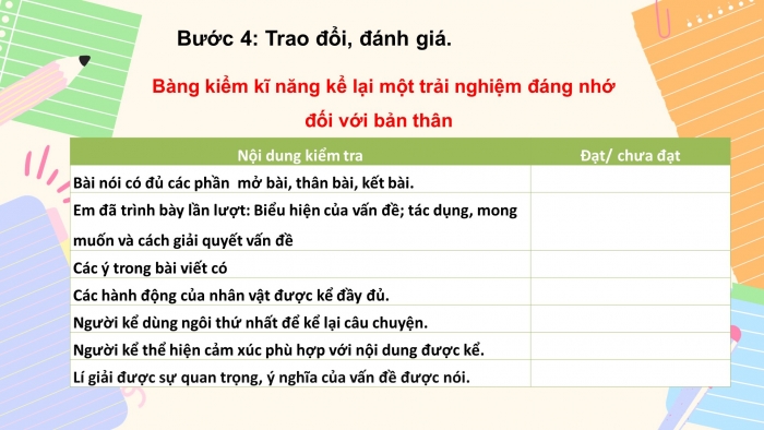 Giáo án PPT Ngữ văn 6 chân trời Bài 4 Nói và nghe: Kể lại một trải nghiệm của bản thân