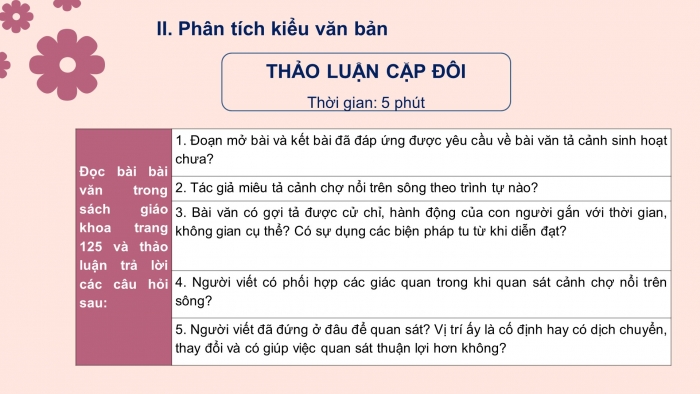 Giáo án PPT Ngữ văn 6 chân trời Bài 5: Viết bài văn tả cảnh sinh hoạt