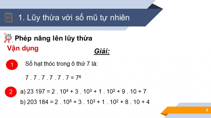 Giáo án PPT Toán 6 kết nối Bài 6: Luỹ thừa với số mũ tự nhiên