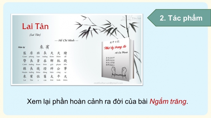 Giáo án điện tử Ngữ văn 12 cánh diều Bài 6: Nhật kí trong tù (Hồ Chí Minh) - vb Lai Tân