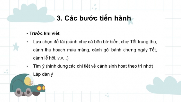 Giáo án PPT Ngữ văn 6 kết nối Bài 5: Viết bài văn tả cảnh sinh hoạt