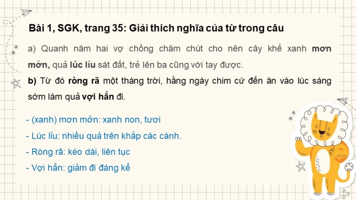 Giáo án PPT Ngữ văn 6 kết nối Bài 7: Nghĩa của từ ngữ, Biện pháp tu từ