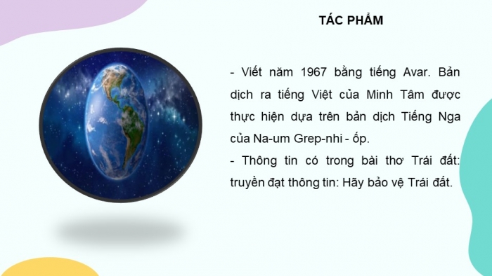 Giáo án PPT Ngữ văn 6 kết nối Bài 9: Trái Đất