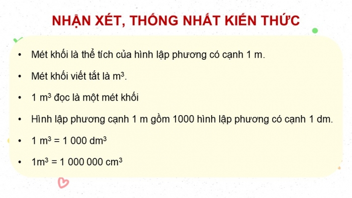 Giáo án điện tử Toán 5 cánh diều Bài 64: Mét khối