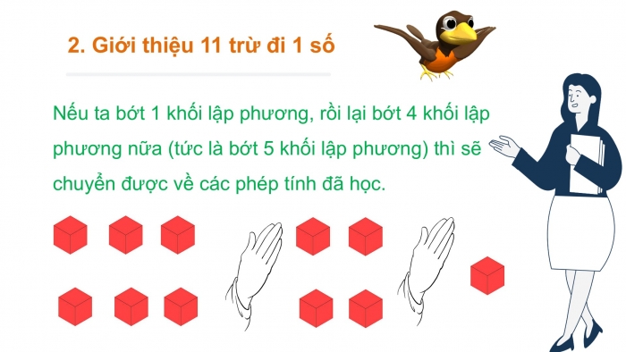 Giáo án PPT Toán 2 chân trời bài: 11 trừ đi một số