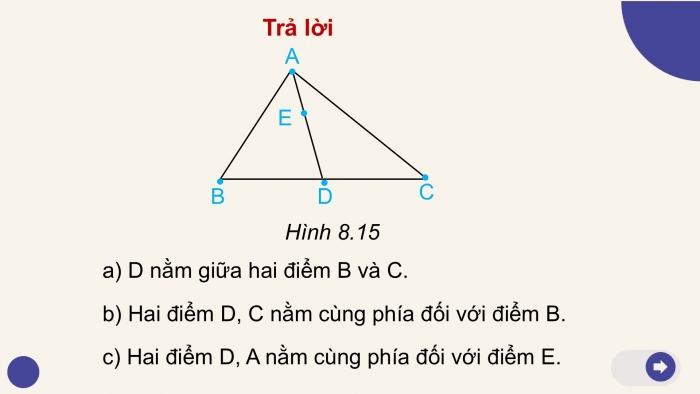 Giáo án PPT Toán 6 kết nối Bài 33: Điểm nằm giữa hai điểm. Tia