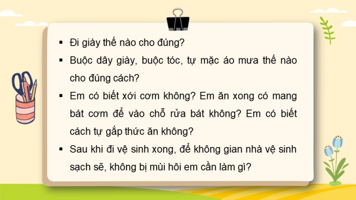 Giáo án PPT HĐTN 2 kết nối Tuần 13: Em tự làm lấy việc của mình