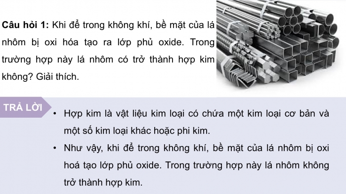 Giáo án điện tử Hóa học 12 cánh diều Bài 16: Hợp kim - Sự ăn mòn kim loại