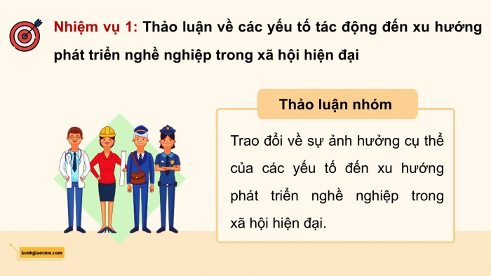 Giáo án điện tử Hoạt động trải nghiệm 12 cánh diều Chủ đề 7: Thị trường lao động và nghề nghiệp trong xã hội hiện đại (P1)