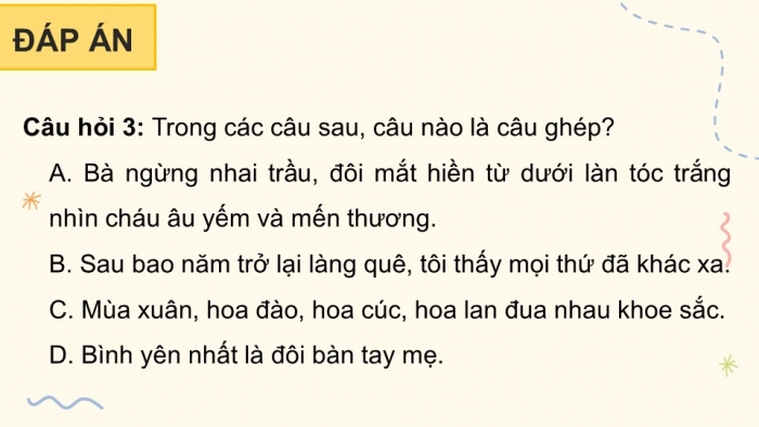 Giáo án điện tử Tiếng Việt 5 cánh diều Bài 11: Luyện tập về câu đơn và câu ghép