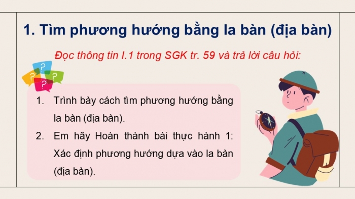 Giáo án điện tử Quốc phòng an ninh 12 cánh diều Bài 7: Tìm và giữ phương hướng