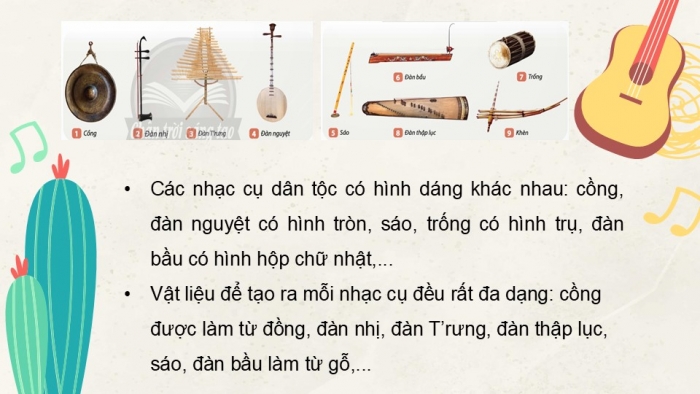 Giáo án điện tử Mĩ thuật 5 chân trời bản 1 Bài 3: Mô hình nhạc cụ dân tộc