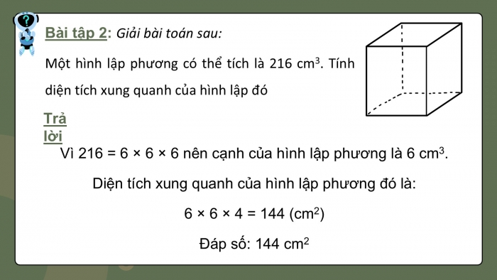 Giáo án PPT dạy thêm Toán 5 Kết nối bài 53: Thể tích của hình lập phương