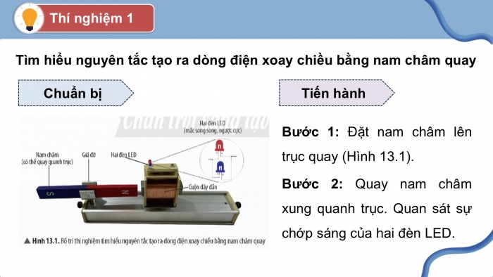 Giáo án điện tử KHTN 9 chân trời - Phân môn Vật lí Bài 13: Dòng điện xoay chiều