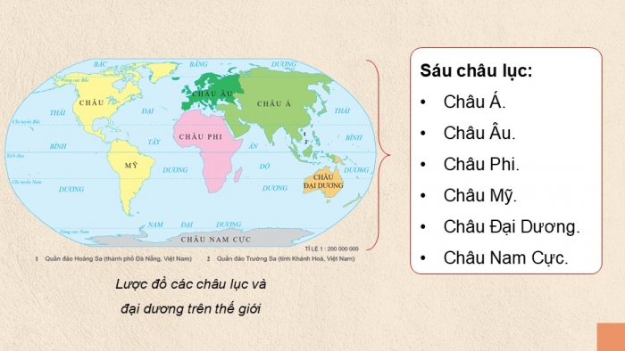 Giáo án điện tử Lịch sử và Địa lí 5 chân trời Bài 21: Các châu lục và đại dương trên thế giới