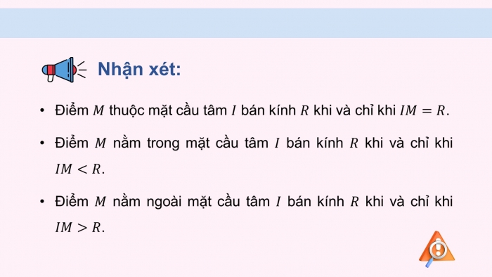 Giáo án điện tử Toán 12 cánh diều Bài 3: Phương trình mặt cầu