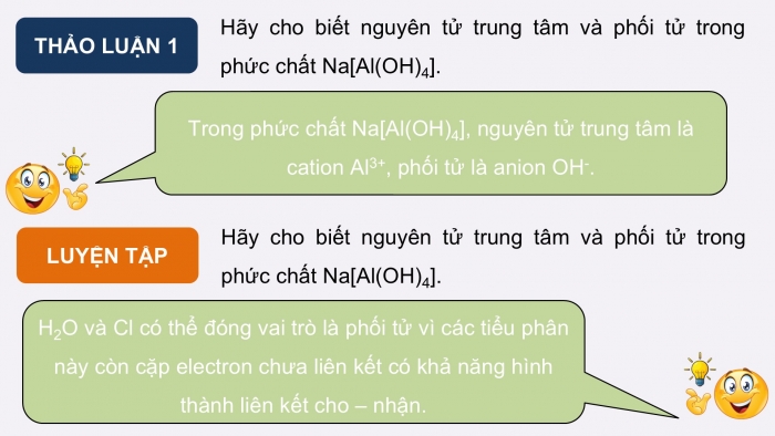 Giáo án điện tử chuyên đề Hoá học 12 chân trời Bài 6: Một số khái niệm cơ bản về phức chất