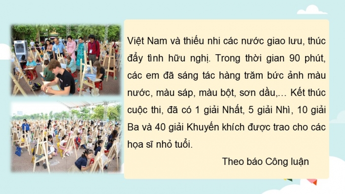 Giáo án điện tử Tiếng Việt 5 cánh diều Bài 16: Trao đổi Vì hạnh phúc trẻ thơ