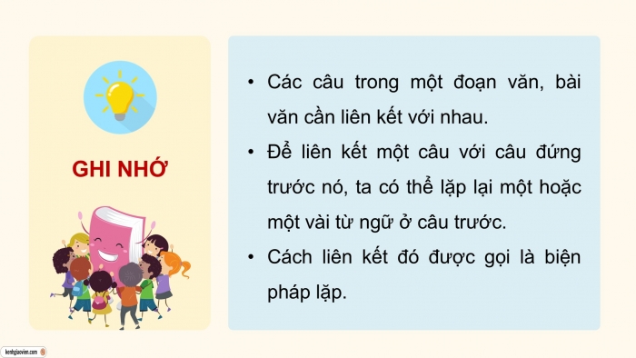 Giáo án điện tử Tiếng Việt 5 cánh diều Bài 16: Liên kết câu bằng cách lặp từ ngữ