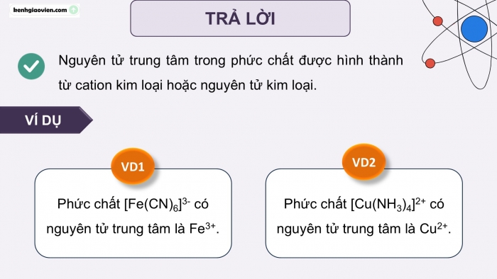 Giáo án điện tử chuyên đề Hoá học 12 cánh diều Bài 6: Một số khái niệm cơ bản về phức chất